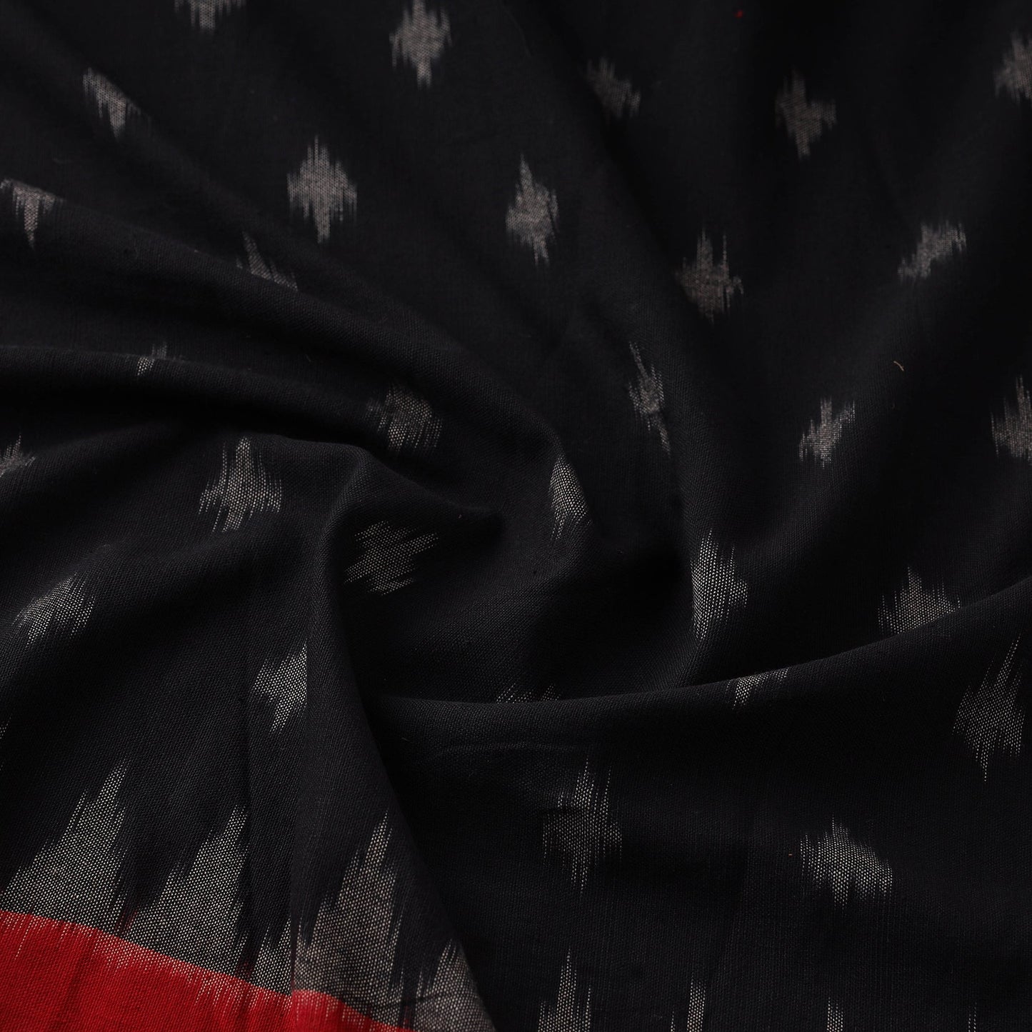 Black - handloom cotton pochampally ikat fabric