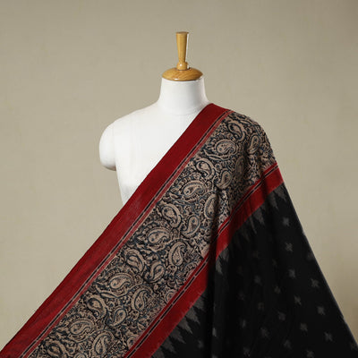 Black - handloom cotton pochampally ikat fabric