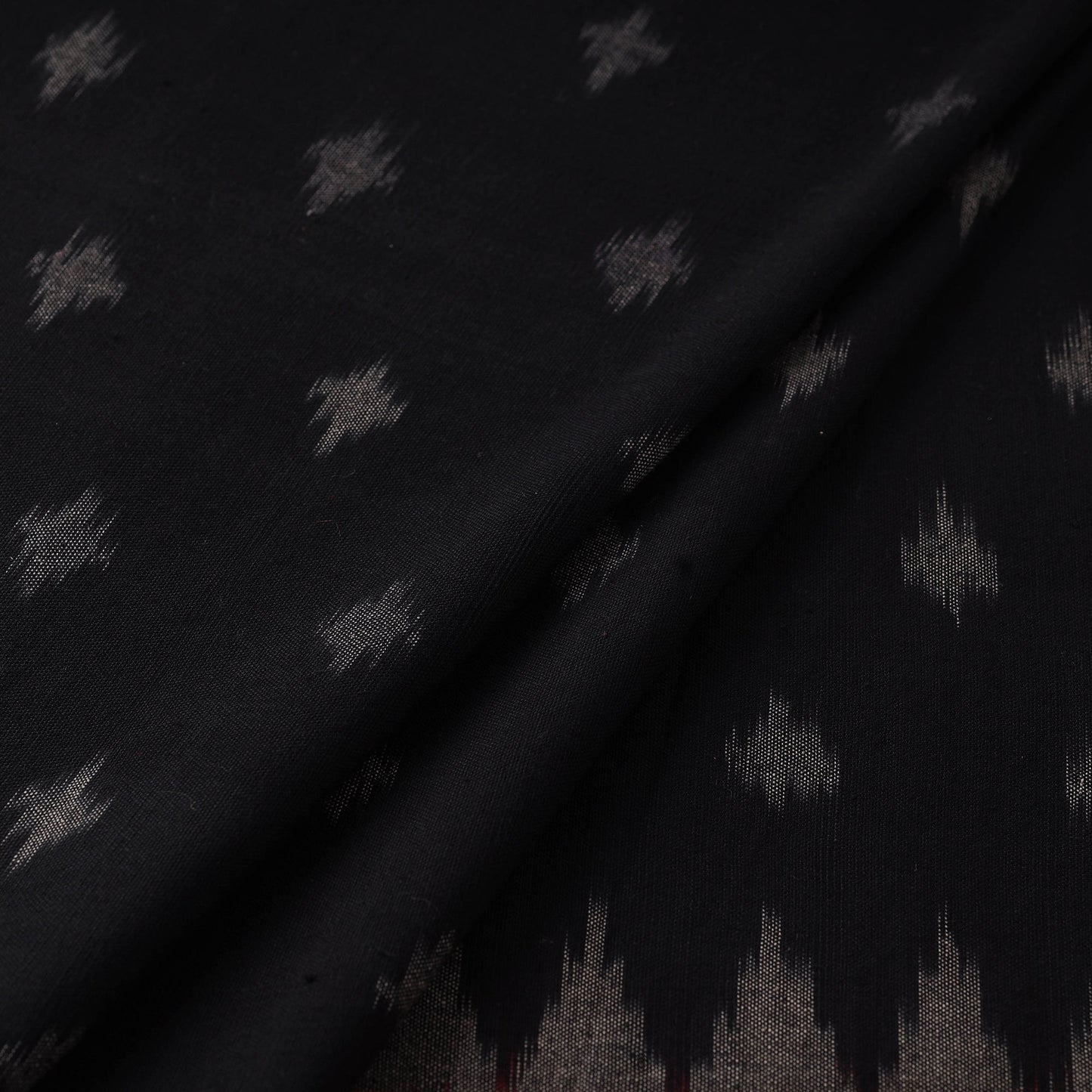 Black - handloom cotton pochampally ikat fabric