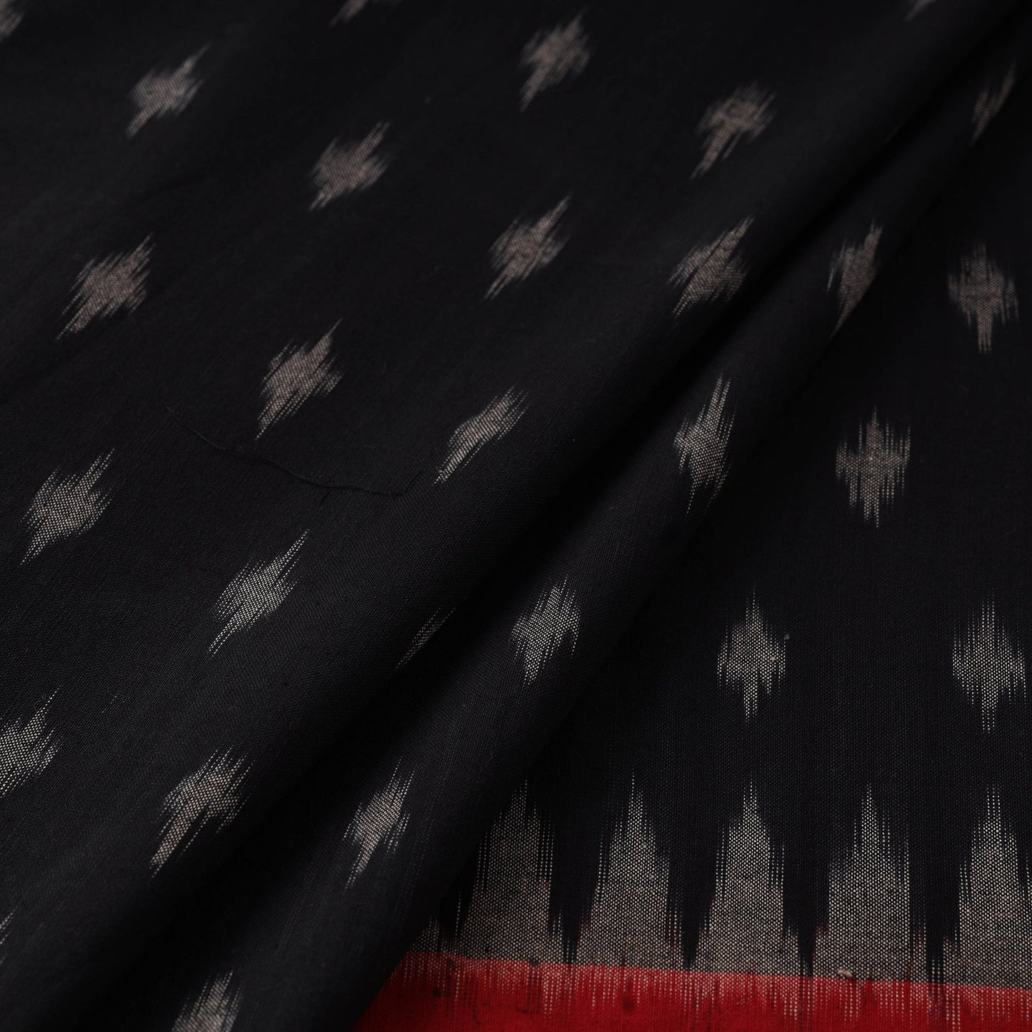 Black - handloom cotton pochampally ikat fabric