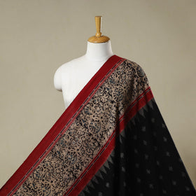 Handloom cotton pochampally ikat fabric with kalamkari