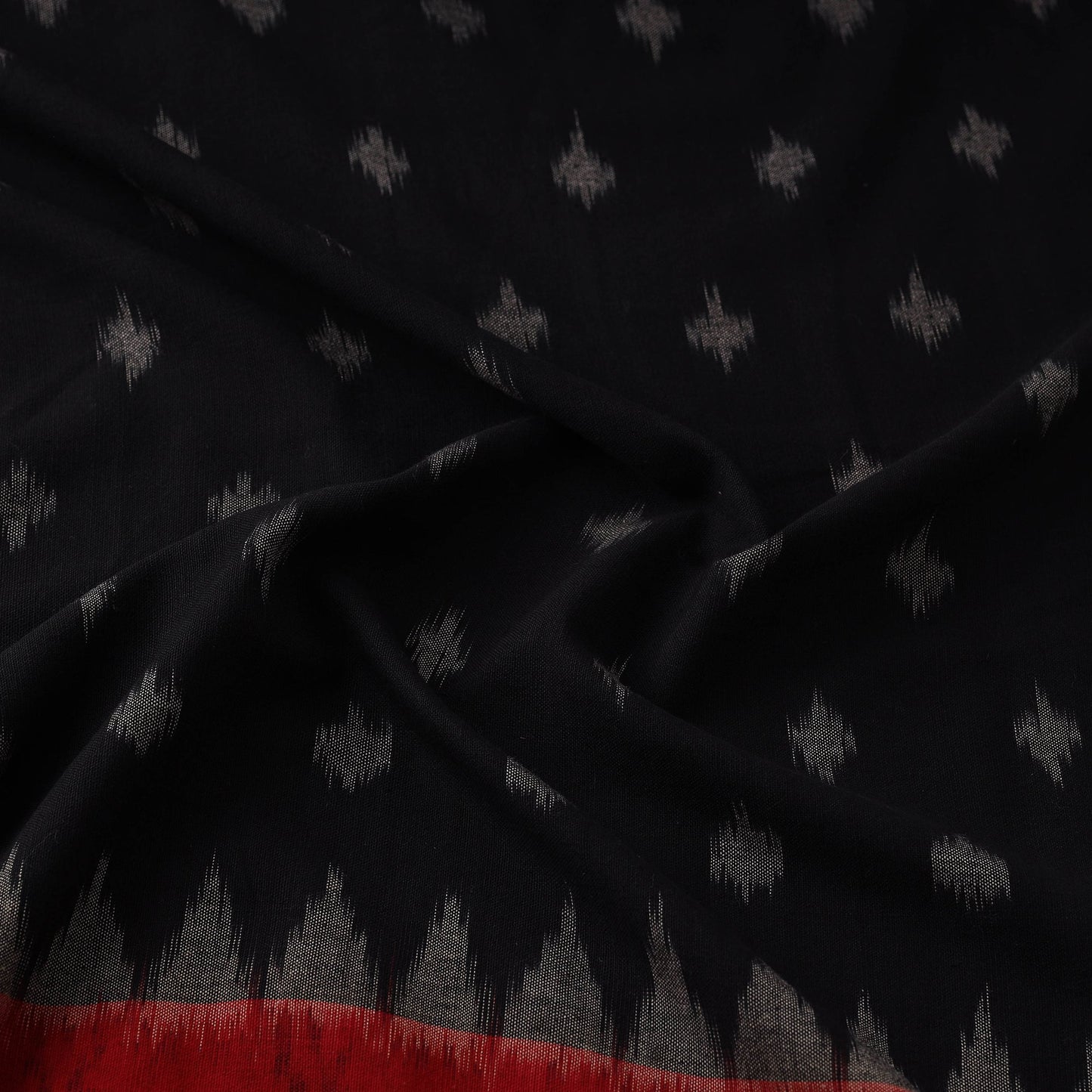 Handloom cotton pochampally ikat fabric with kalamkari