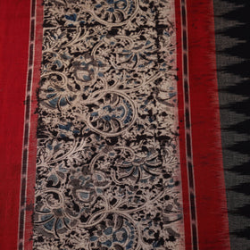 Handloom cotton pochampally ikat fabric with kalamkari