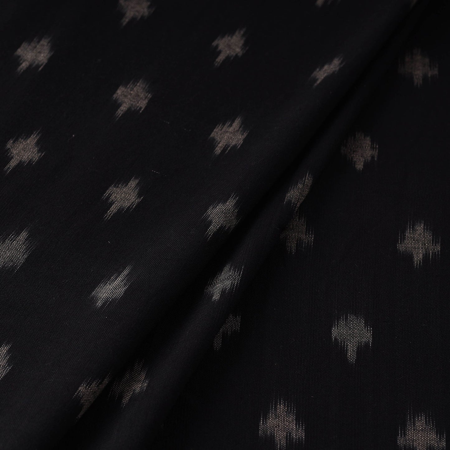 Black - handloom cotton pochampally ikat fabric