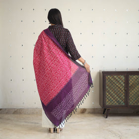 Black Handloom Cotton Pochampally Ikat Kurta Set (Set of 3)