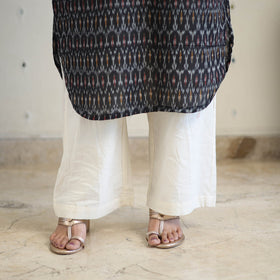 Black Handloom Cotton Pochampally Ikat Kurta Set (Set of 3)