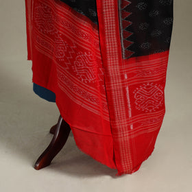 Black Handloom Cotton Sambalpuri Ikat Dupatta