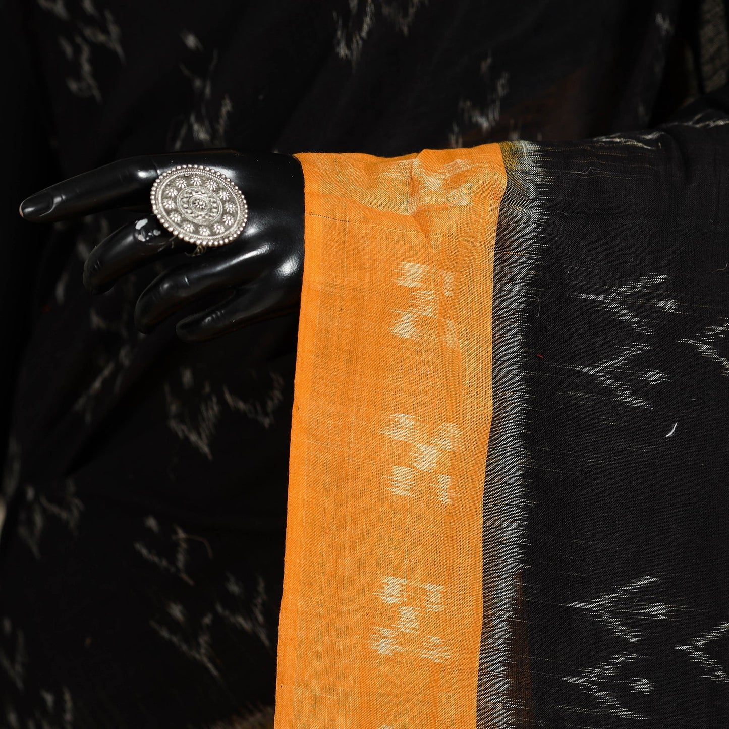 Black - handloom cotton sambalpuri ikat saree 01