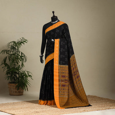 Black - handloom cotton sambalpuri ikat saree 01