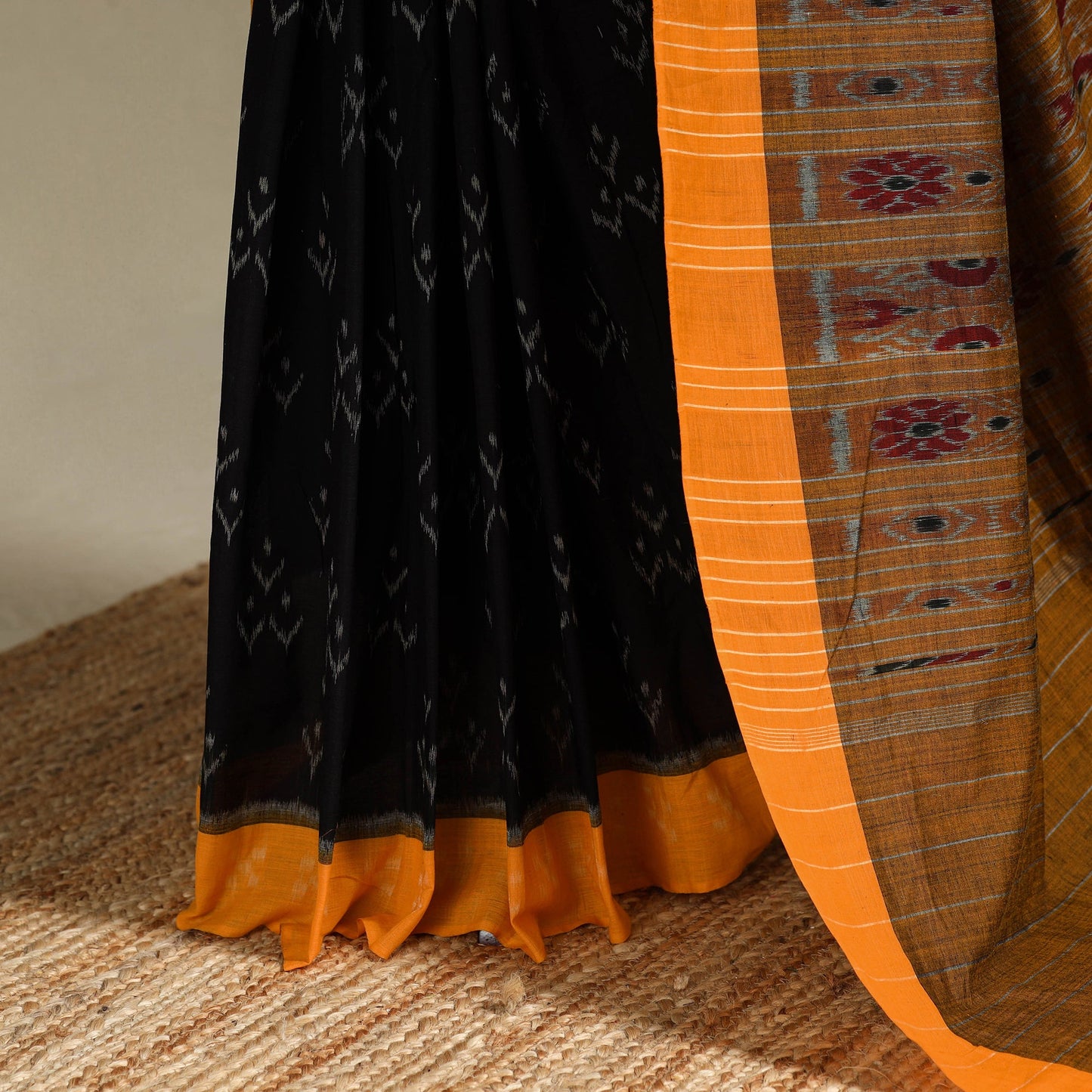 Black - handloom cotton sambalpuri ikat saree 01