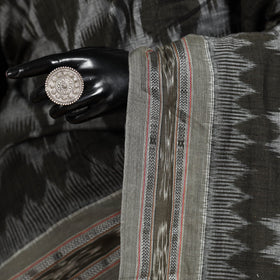 Grey - black - handloom cotton sambalpuri ikat saree 07