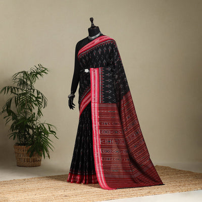 Black - handloom cotton sambalpuri ikat saree 11