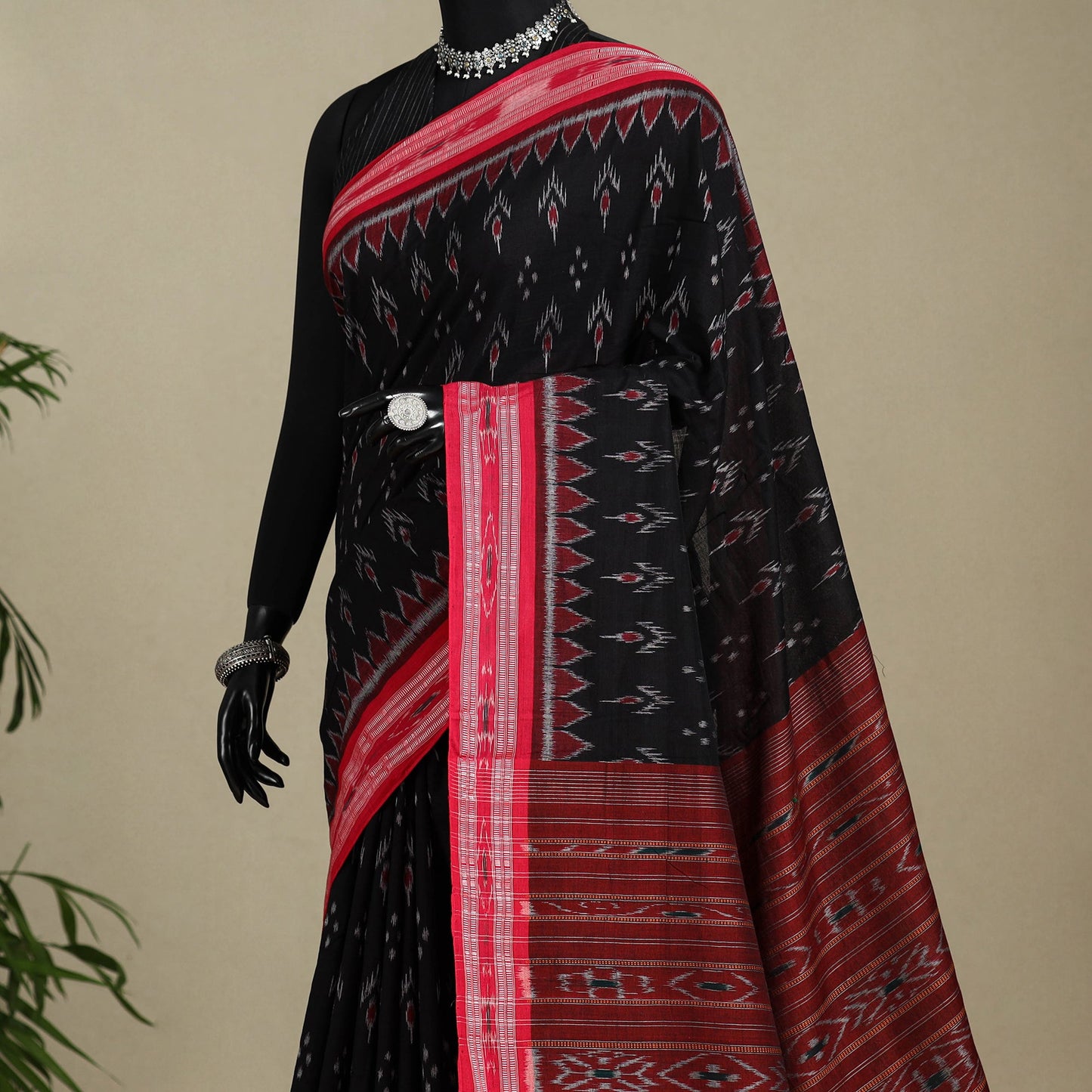 Black - handloom cotton sambalpuri ikat saree 11