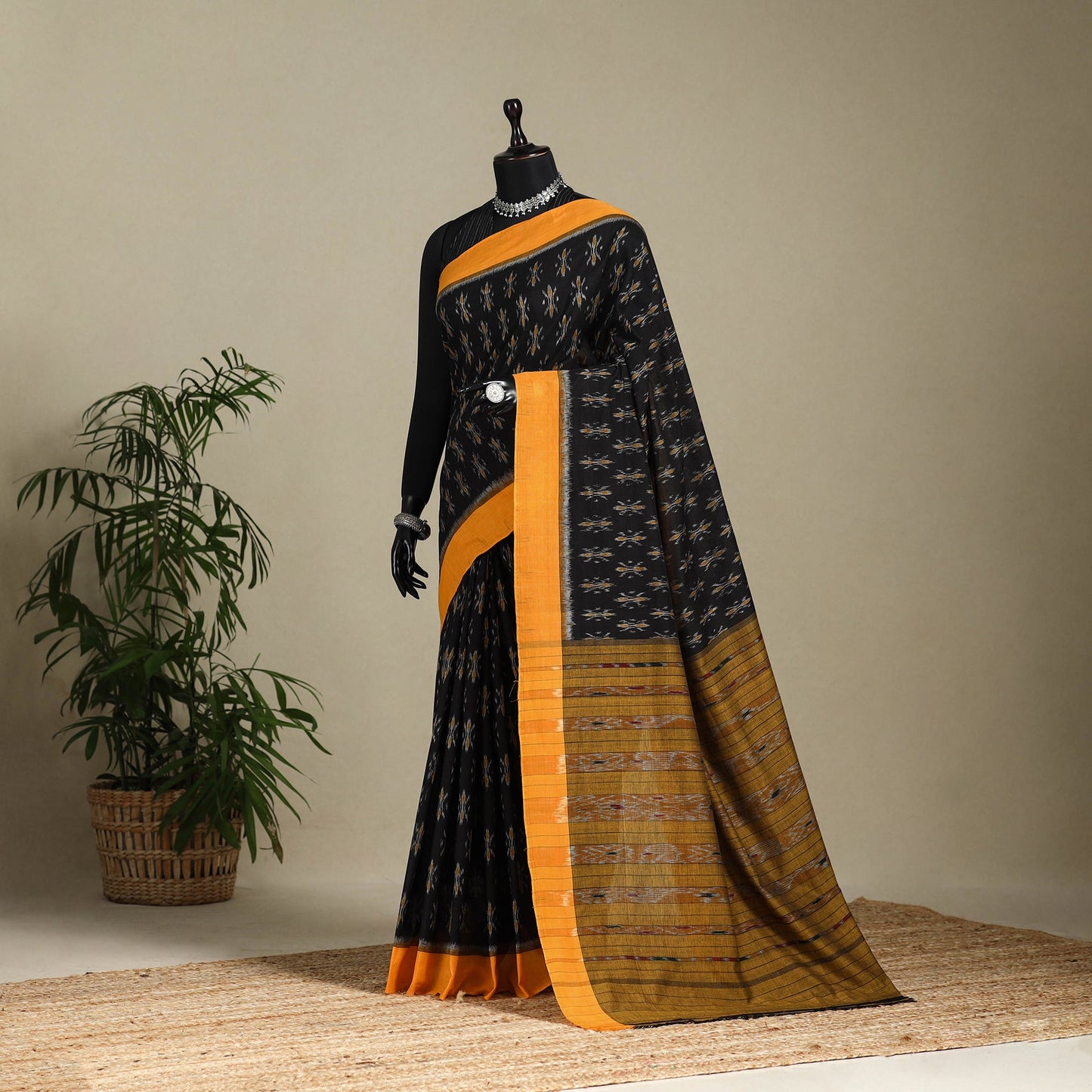 Black - handloom cotton sambalpuri ikat saree 13