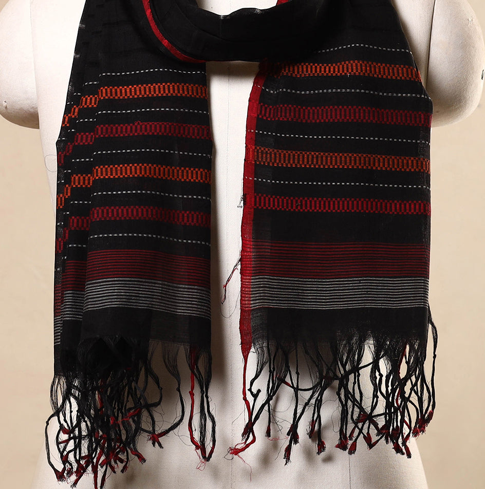 Black - handloom cotton srikakulam jamdani stole