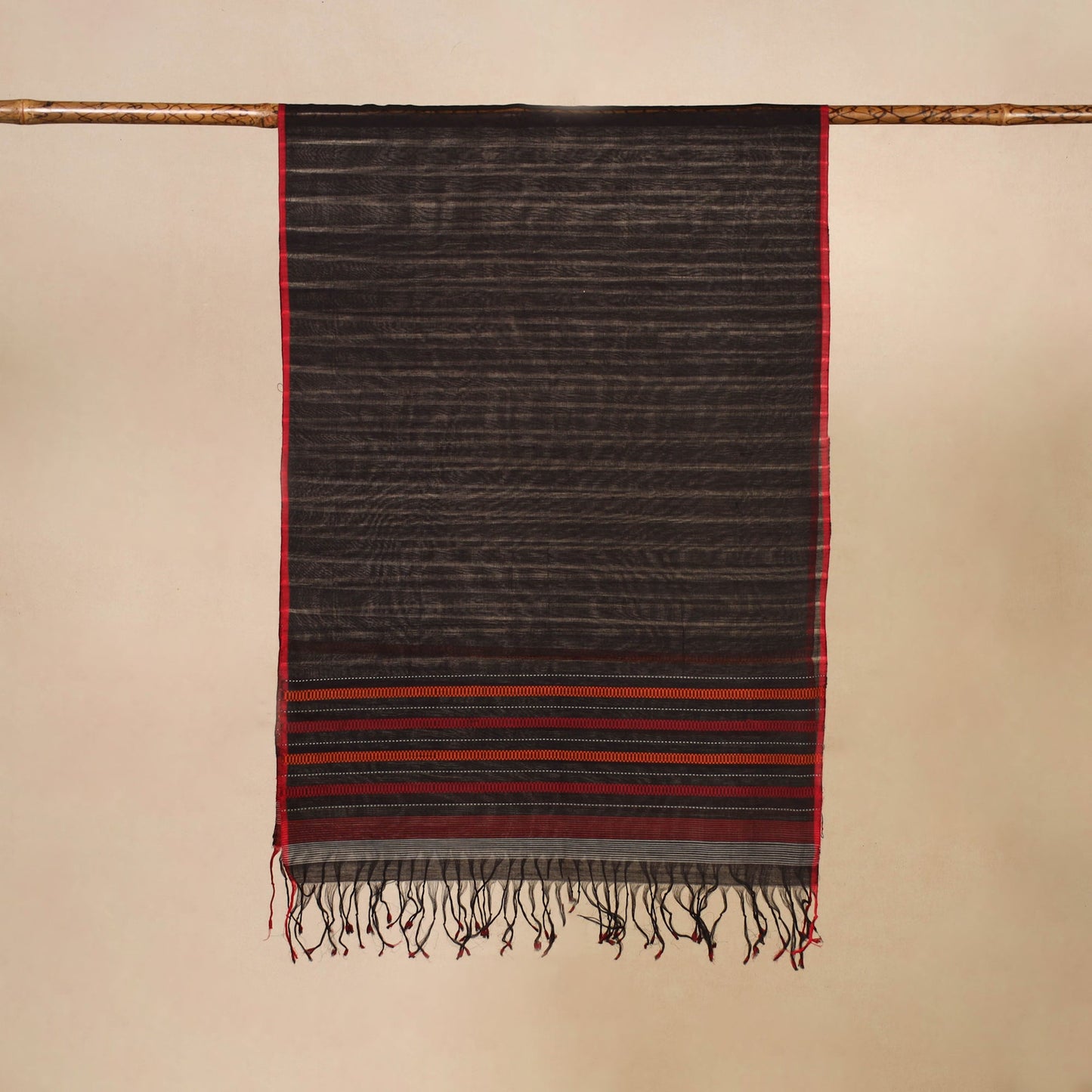 Black - handloom cotton srikakulam jamdani stole