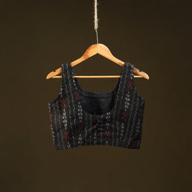 Black - handloom cotton stitched sambalpuri ikat blouse 04