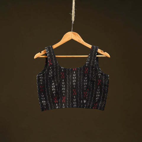 Black - handloom cotton stitched sambalpuri ikat blouse 04