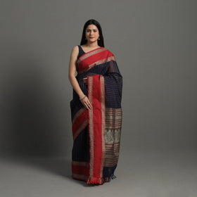  Handloom Cotton Thread Border Kanchipuram Saree 