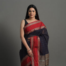  Handloom Cotton Thread Border Kanchipuram Saree 