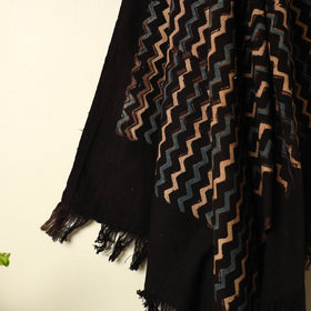Black - handloom cotton towel 02 - handcrafted