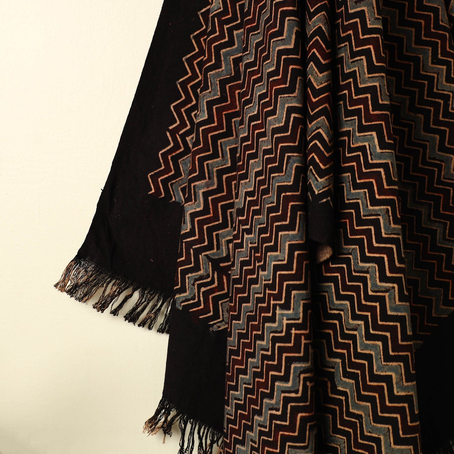 Black - handloom cotton towel 06 - handcrafted