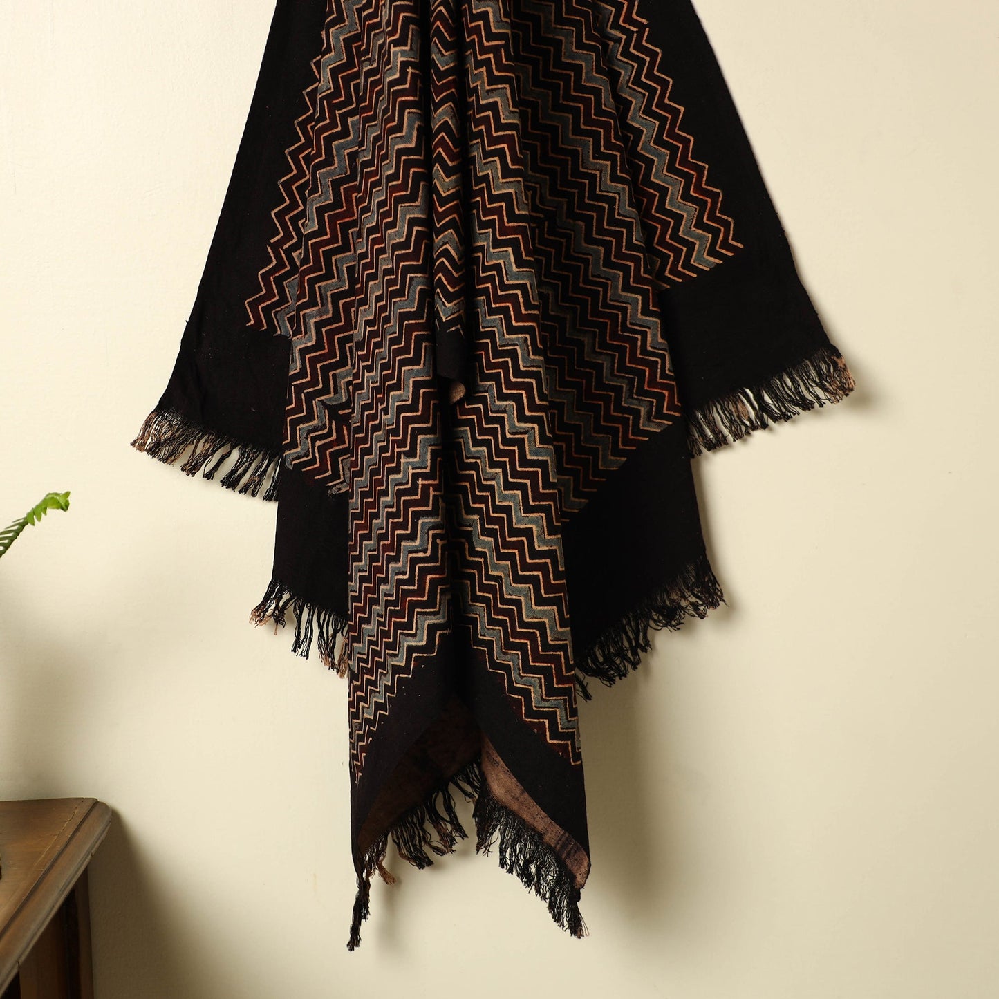 Black - handloom cotton towel 06 - handcrafted
