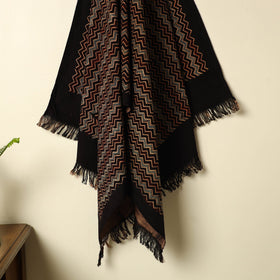 Black - handloom cotton towel 06 - handcrafted