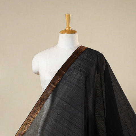 Black - handloom cotton zari border mangalagiri fabric 05