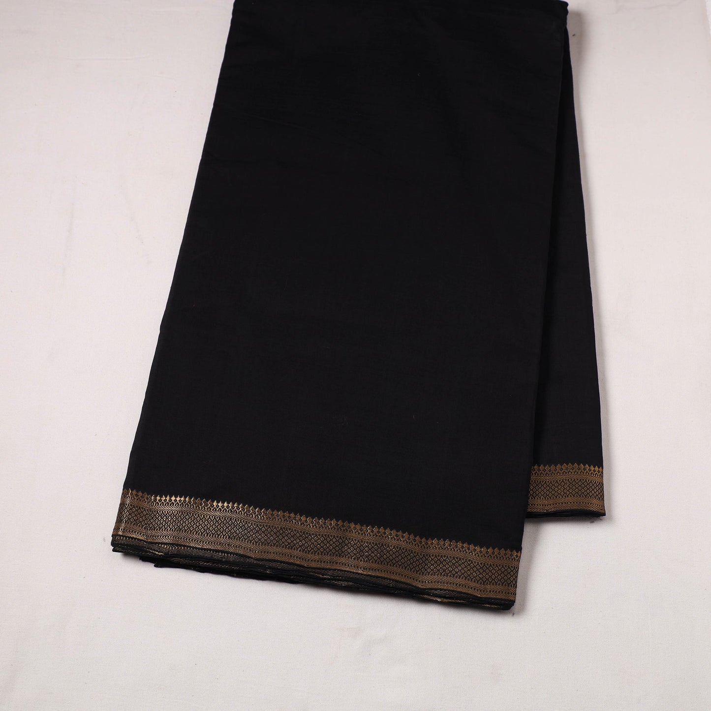 Black - handloom cotton zari border mangalagiri fabric 08