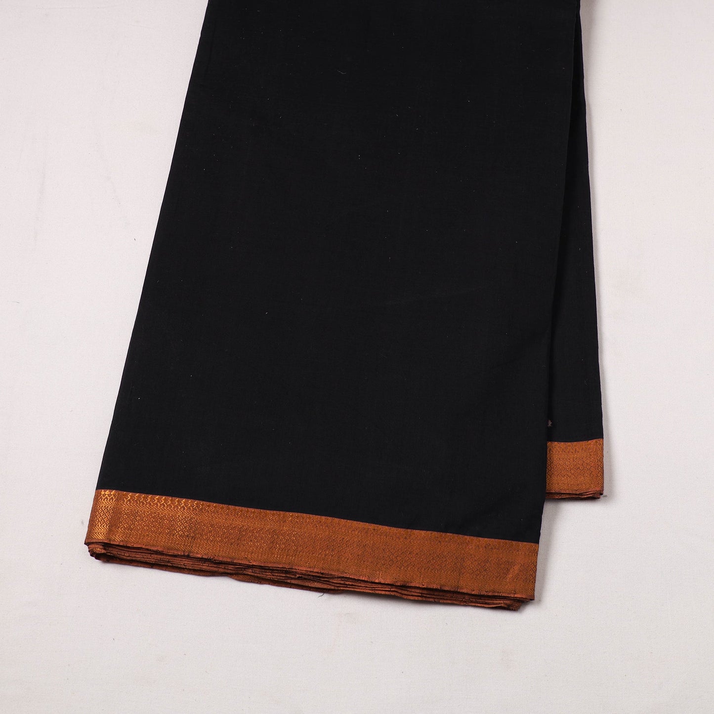 Black - handloom cotton zari border mangalagiri fabric 10