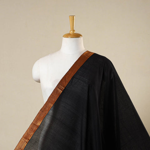 Black - handloom cotton zari border mangalagiri fabric 10