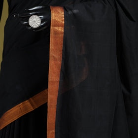 Black - handloom cotton zari border mangalagiri saree 04