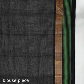  Black Handloom Cotton Zari & Thread Buti Venkatagiri Saree