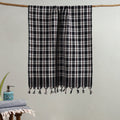 Black Handloom Fine Cotton Checks Bath Towel