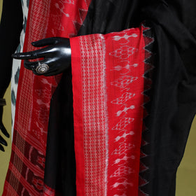Black - ikat weave cotton sambalpuri dupatta 05