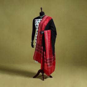 Black - ikat weave cotton sambalpuri dupatta 05