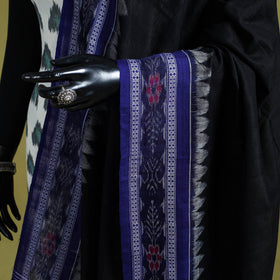 Black - ikat weave cotton sambalpuri dupatta 09