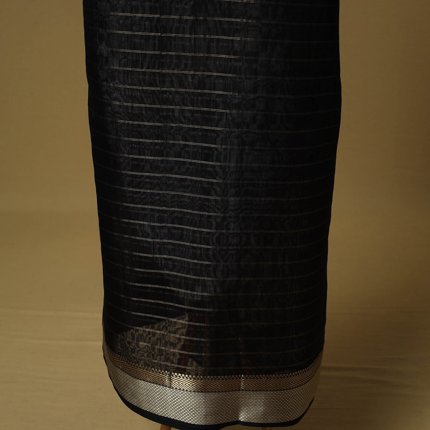 Handloom maheshwari silk tissue zari stripes 2pc unstitched