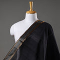 Black Handloom Mangalagiri Cotton Fabric with Zari Border 
