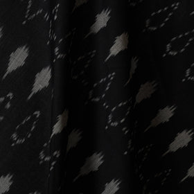 Black - handloom mercerised cotton pochampally ikat fabric