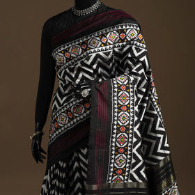 Handloom mulberry silk patola ikat pochampally saree 06