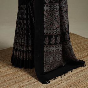 Handloom natural dyed hand maheshwari cotton saree