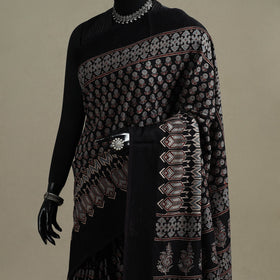 Handloom natural dyed hand maheshwari cotton saree