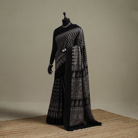 Handloom natural dyed hand maheshwari cotton saree