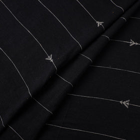 Black - handloom organic buti kala cotton fabric 06