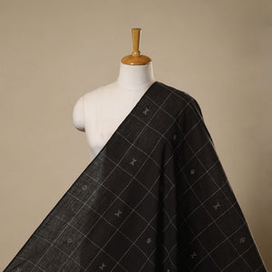 Handloom organic buti kala cotton fabric 07 - handcrafted