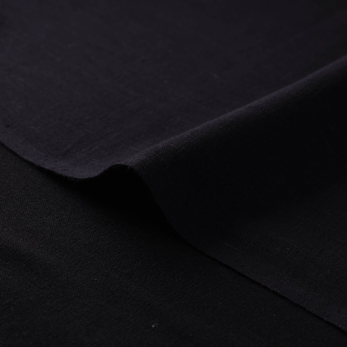 Black - handloom organic kala cotton fabric 06 - handcrafted
