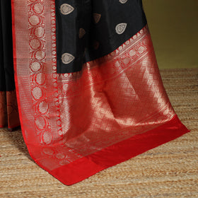 Black - handloom pure katan silk kaduwa zari buti banarasi