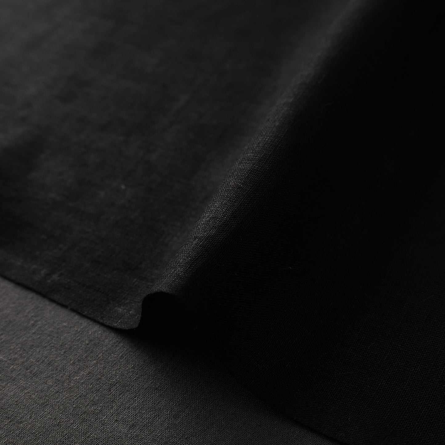  Black Handloom Pure Linen Bhagalpuri Fabric 